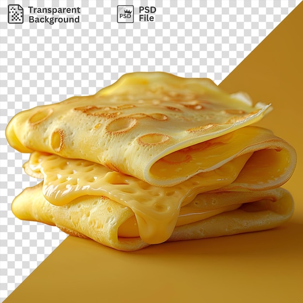 Crepes de queso apilados uno encima del otro