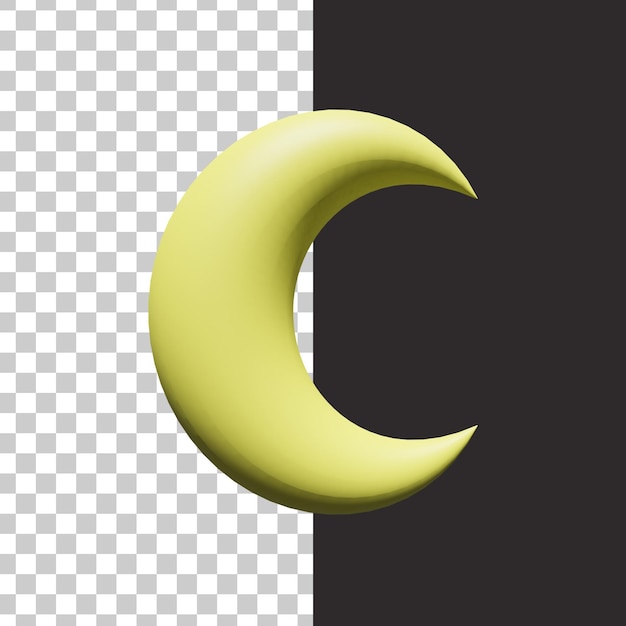 crescent moon in 3d rendering