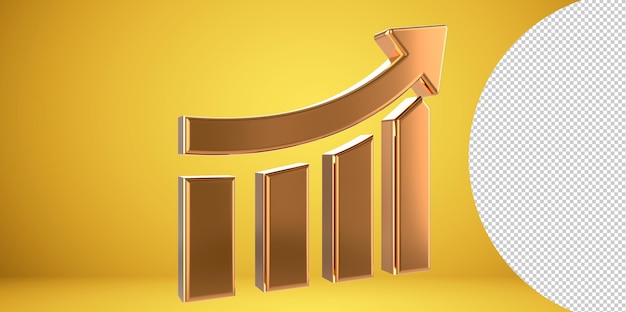 PSD crescente conjunto de gráficos. gráfico de negócios com seta. coleção de gráficos de crescimentos. símbolo crescente de lucro.