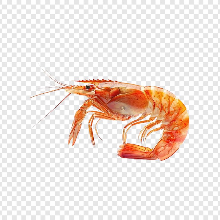 PSD une crevette sur un fond transparent