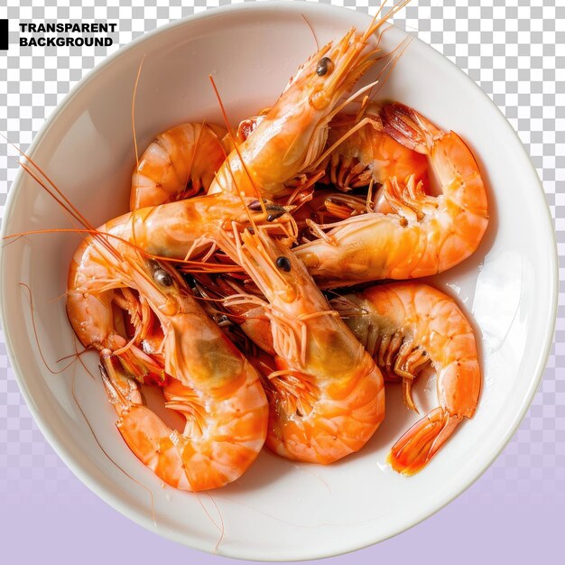 PSD crevettes bouillies sur un fond transparent