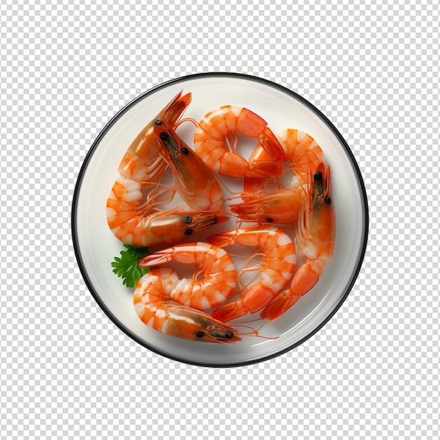 PSD des crevettes sur un fond transparent