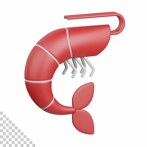 Crevettes De Rendu 3d Isolées Utiles Pour Les Allergies Alimentaires Aux Allergènes Et Les éléments De Conception D'antigènes
