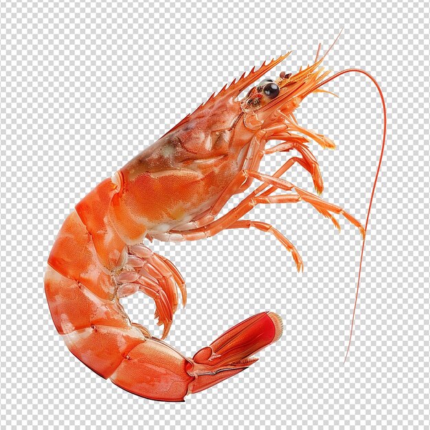 PSD crevettes rouges isolées sur un fond transparent png