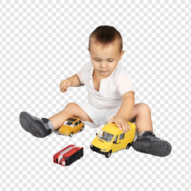 criança a brincar com carros de brinquedo