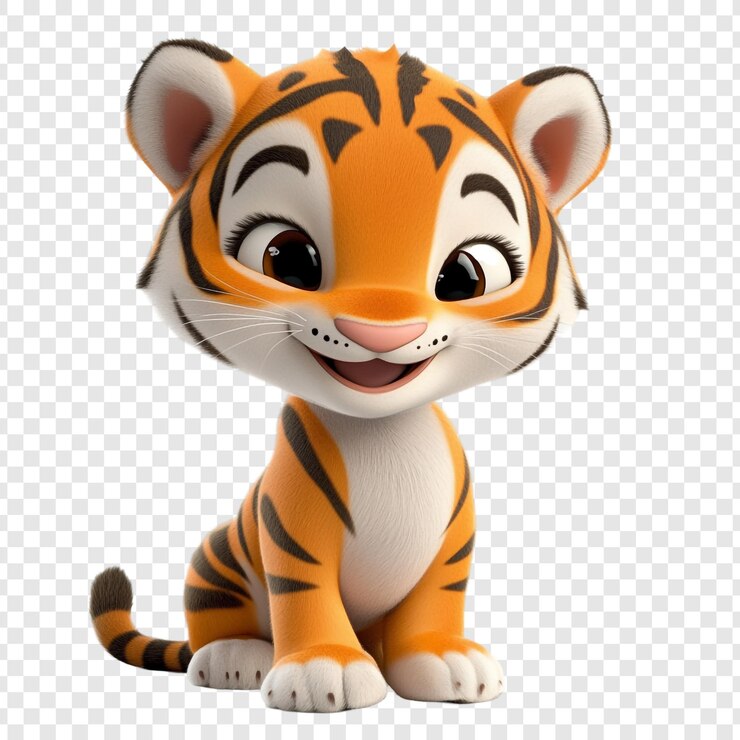 PSD criança de tigre de desenho animado