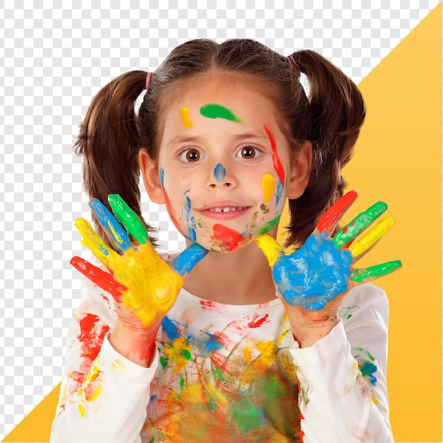 Criança pintada de cores