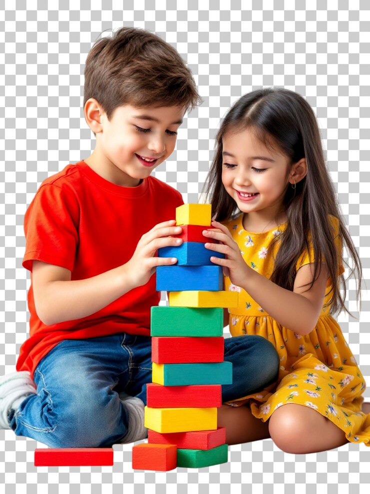 PSD crianças brincando com blocos