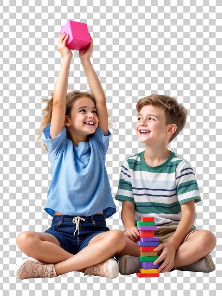 PSD crianças brincando com blocos