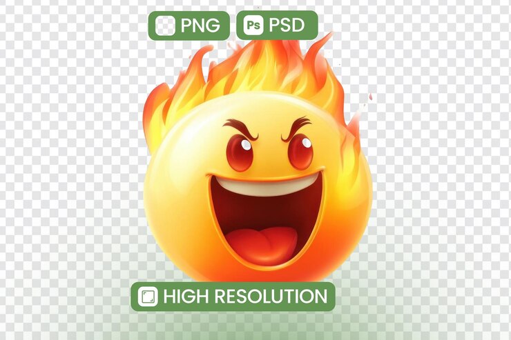 PSD criar emojis fiery tutorial de design para arquivos png e psd gráficos de alta resolução infusão de emojis com animação e efeitos de fogo adição de detalhes expressivos domínio de design de emoji