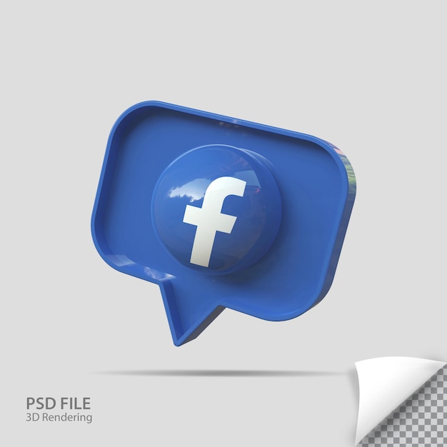 PSD criativo de renderização de ícone 3d do facebook