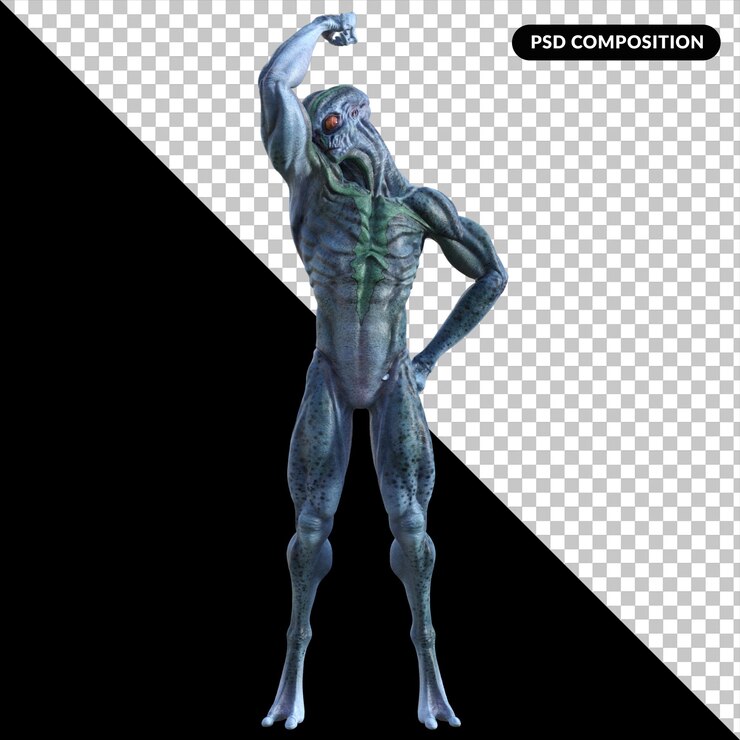 PSD criatura alienígena aislada 3d