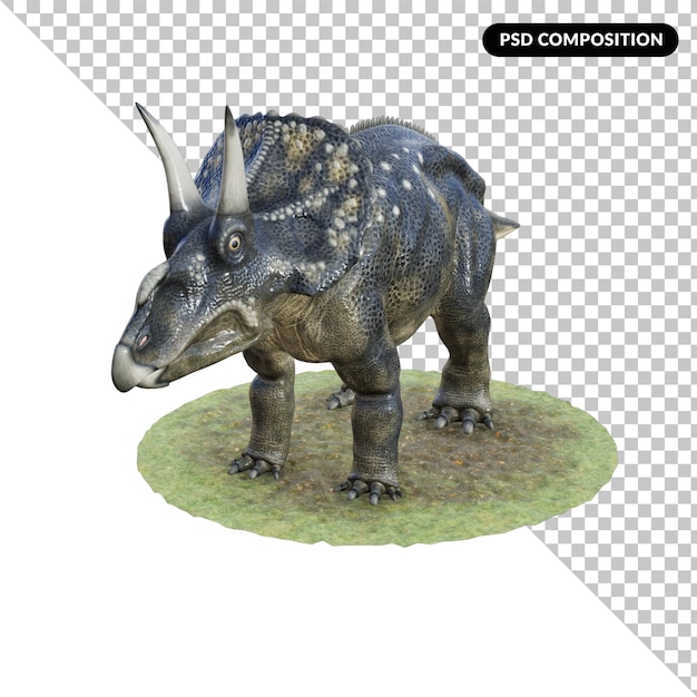 PSD criatura do dinossauro isolada 3d