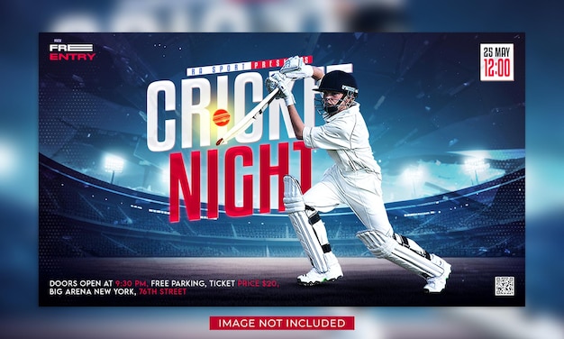 PSD cricket-spiel banner-design