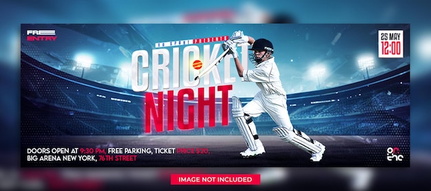 Cricket-spiel facebook-cover-design