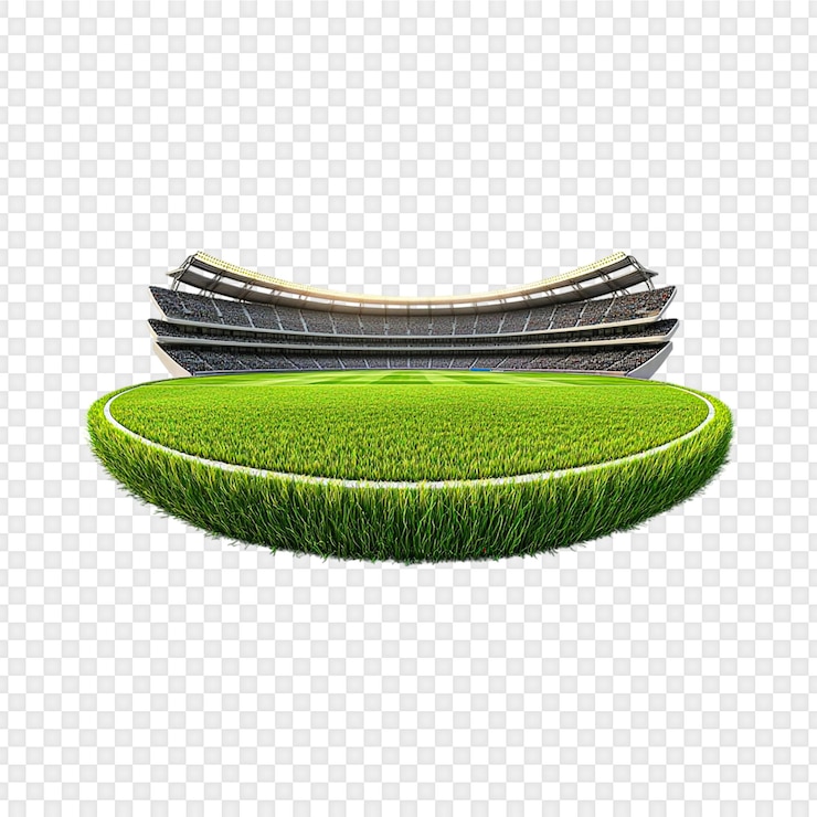 PSD cricket stadium 3d render isolated on transparent background