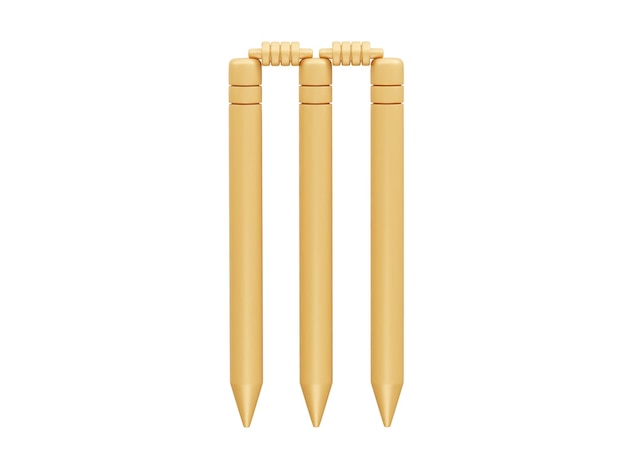 Cricket Stumps icon 3d illustration rendering