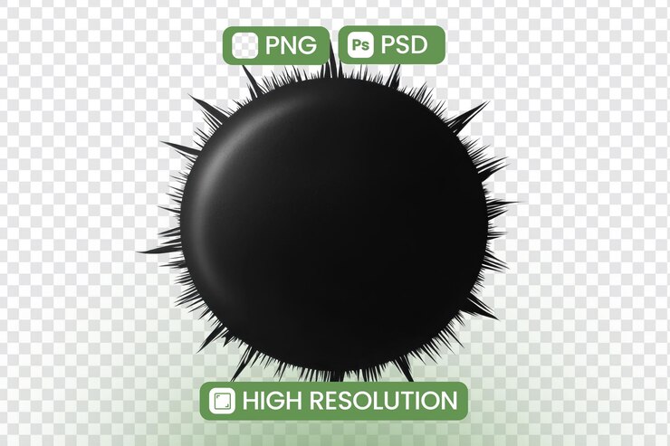 PSD crie projetos impressionantes com este highresolution black spiky circle png psd perfeito para projetos gráficos arte digital e fundos abstratos oferecendo usos versáteis e liberdade criativa