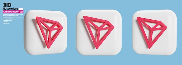 Cripto 3D, icono 3D Tron y logotipo PNG