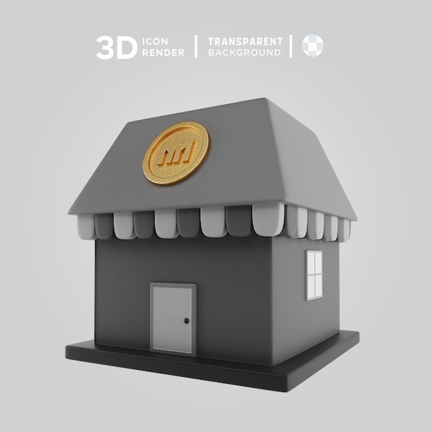 PSD cripto houise ilustración 3d de representación de íconos 3d de color aislados