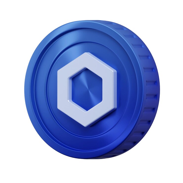 PSD criptomoeda moeda de ouro de criptomoeda ilustração icon chainlink