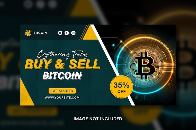 Criptomoneda bitcoin banner de redes sociales