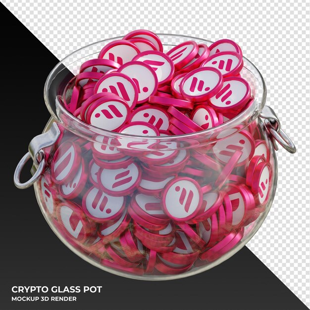 Criptomoneda Flare FLR Bote de vidrio transparente