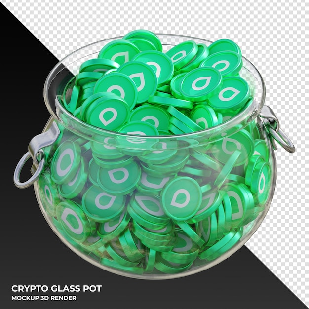 Criptomoneda Siacoin SC Bote de vidrio transparente