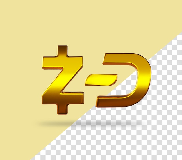 Criptovaluta zcash vs dash moneta d'oro Icona di rendering