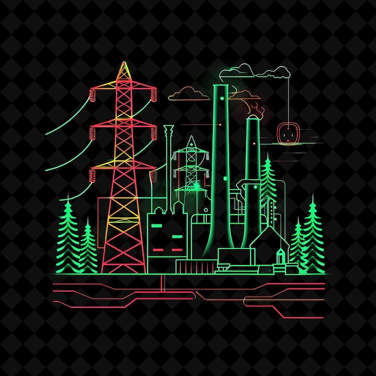 PSD crise de energia de neon floresta brilhante dentro de uma silhueta clube la png paisagem artística de neon