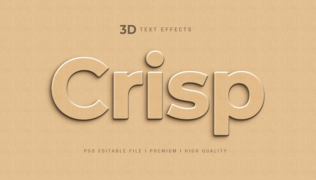 Crisp 3D-Text-Stil-Effekt-Mockup-Vorlage