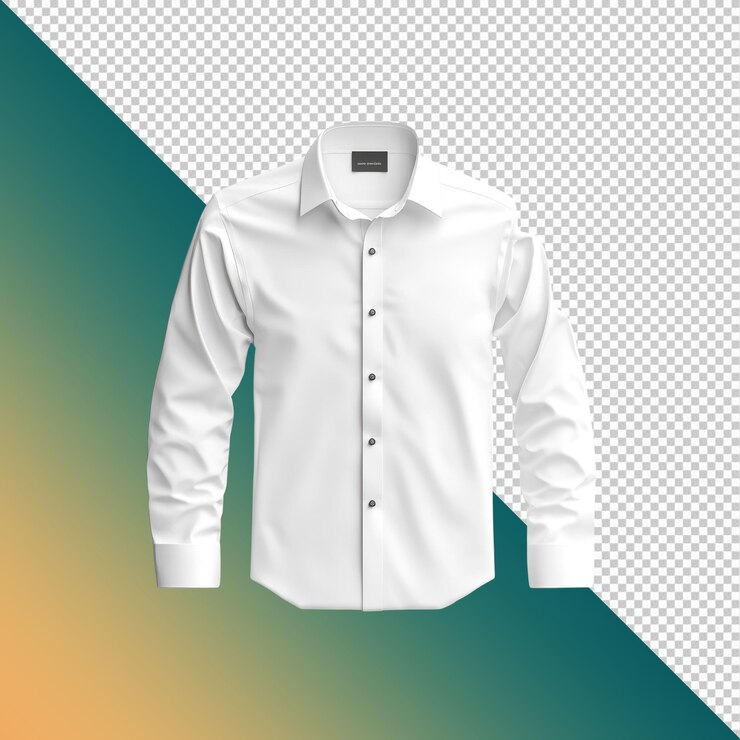 PSD crisp white longsleeve dress shirt mockup für männer formelle kleidung