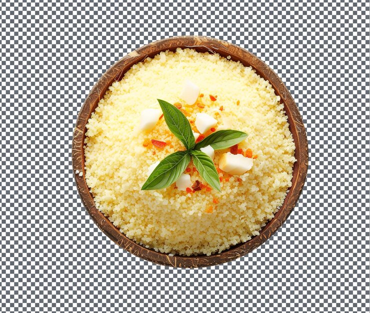 PSD crispy kombissiri cocos couscous aislado sobre un fondo transparente