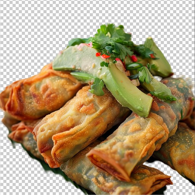 Crispy Spring Rolls con aguacate fresco y deliciosos Spring Rolls imagen de comida