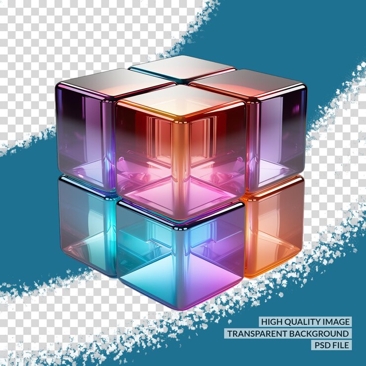 PSD cristal 3d png clipart trasfondo aislado transparente