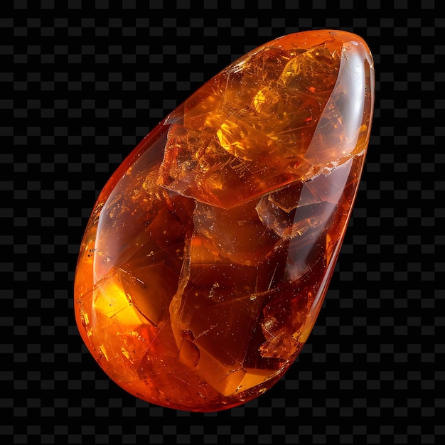 PSD cristal de carnelienne avec couleur orange en forme de cabochon et objet en gradient trans png sur fond sombre