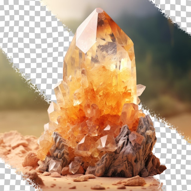 PSD le cristal de citrine est un fond transparent sage