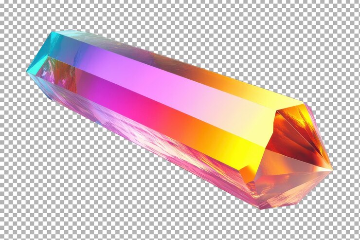 PSD cristal iridescente de colores vibrantes que refleja la luz en una cautivadora exhibición de belleza natural