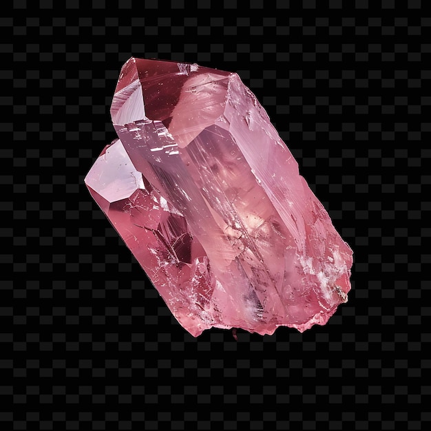 PSD cristal de quartz rose png avec forme irrégulière couleur rose et objet en gradient trans sur fond sombre