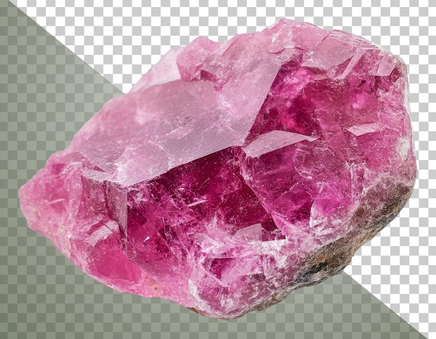 Cristal rosa de formação natural cortado stock png