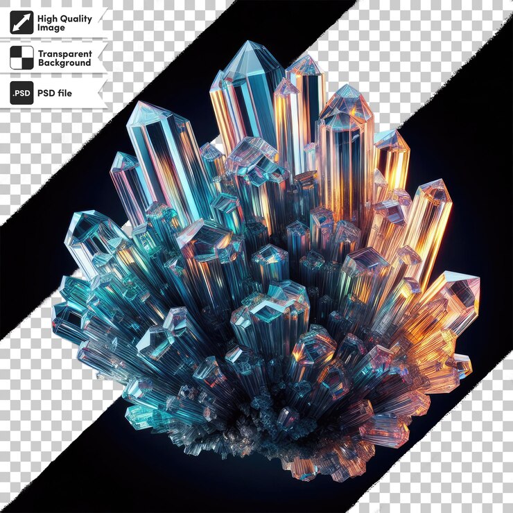PSD cristales de psd sobre un fondo transparente