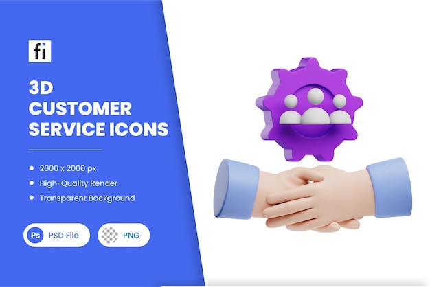 PSD el crm de servicio al cliente de 3d illustration