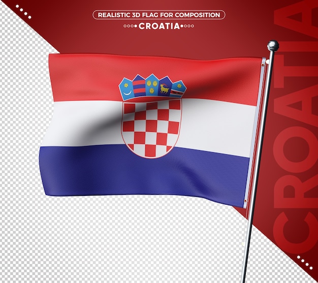 Croatie drapeau texturé 3d pour la composition