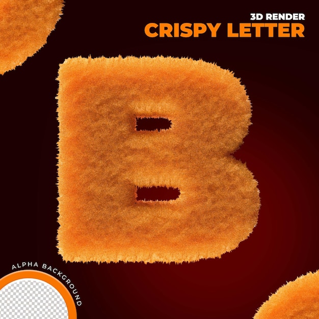 Croccante lettera 3D B su sfondo trasparente