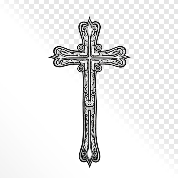 croce di materiale religioso su uno sfondo trasparente