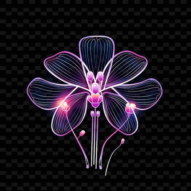 PSD crocus lilás roxo linhas de néon curvas abelhas linha de néon curvada png y2k formas artes de luz transparentes