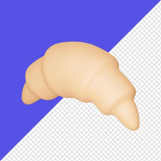 Croissant 3d realistische Objektdesign-Vektorsymbolillustration