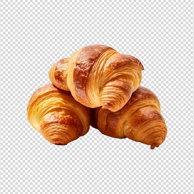 Croissant aislado sobre un fondo blanco