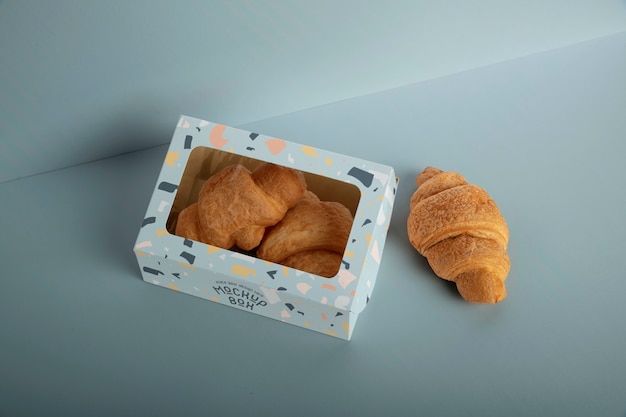 PSD croissant-bäckerei-verpackungsmodell