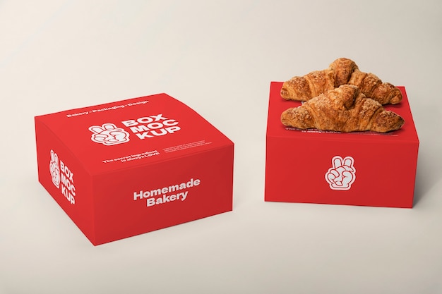 PSD croissant-bäckerei-verpackungsmodell